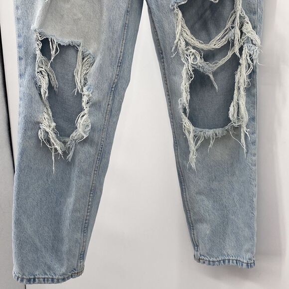 Aeropostale High Rise Mom Jeans Distressed Light Wash 6 - Picture 5 of 8